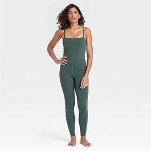 All in Motion Women's Everyday Soft Active Bodysuit Dark Moss Green Size XS NWT